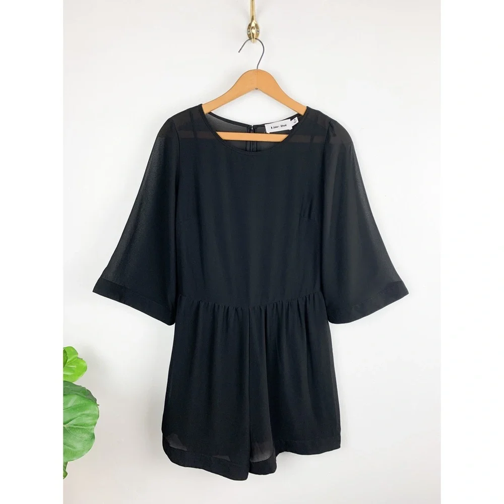 Revolve Line + Dot Celeste Black Sheer Romper Sz S - Picture 3 of 12